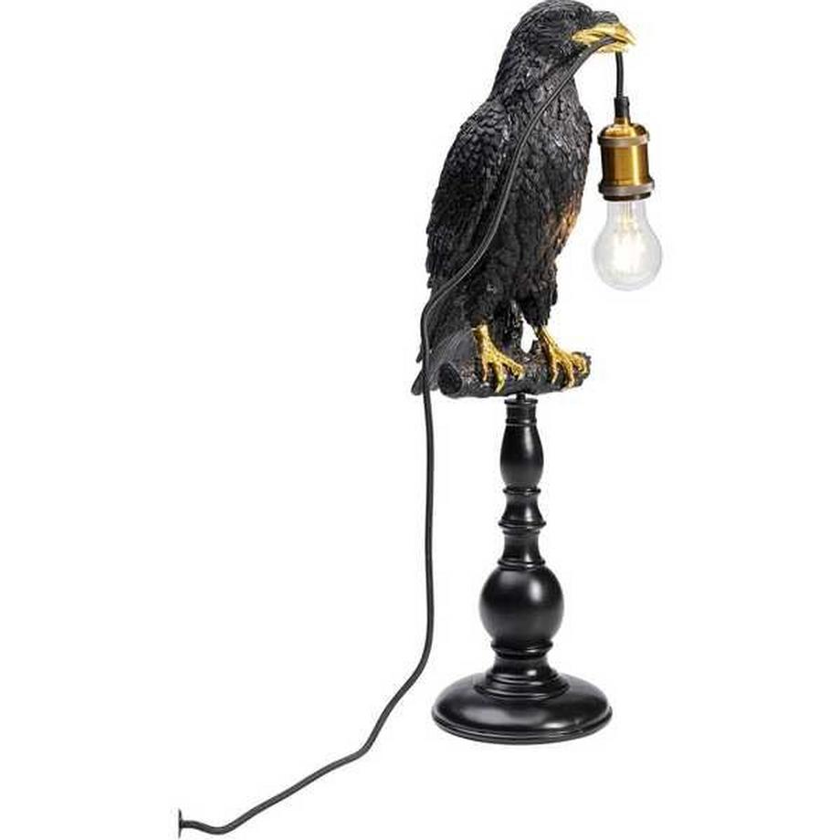 KARE Design Lampada da tavolo Sitting Crow nero opaco  