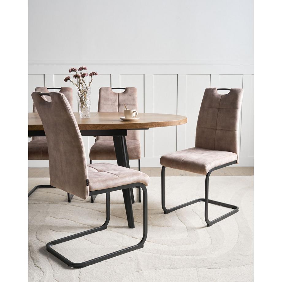 Beliani Esszimmerstuhl 4er Set aus Stoff  CISCO  