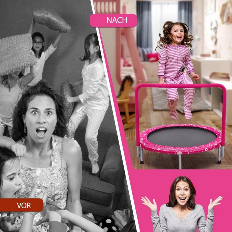 Northix Trampolino con maniglia trampolino pieghevole  