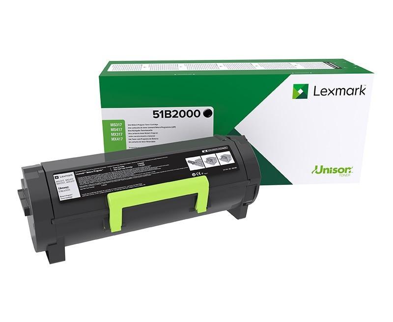 Lexmark  LEXMARK Toner-Modul return schwarz 51B2000 MS31/41/51/61x 2500 Seiten 