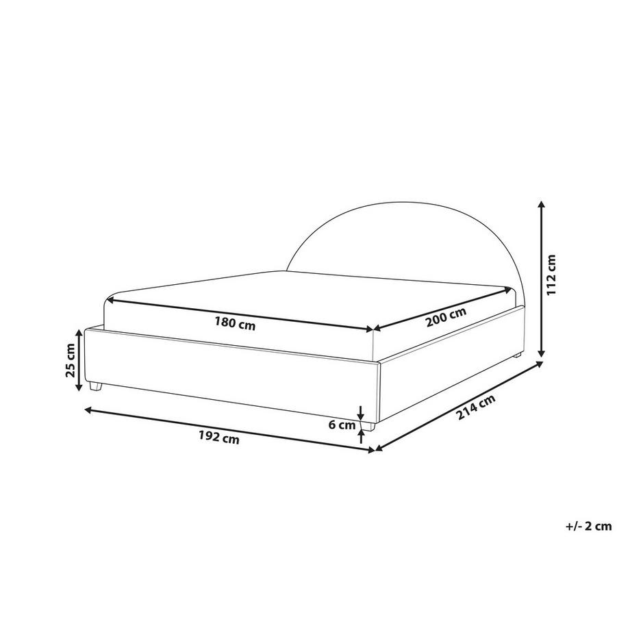 Beliani Letto en Tessuto Retrò VAUCLUSE  