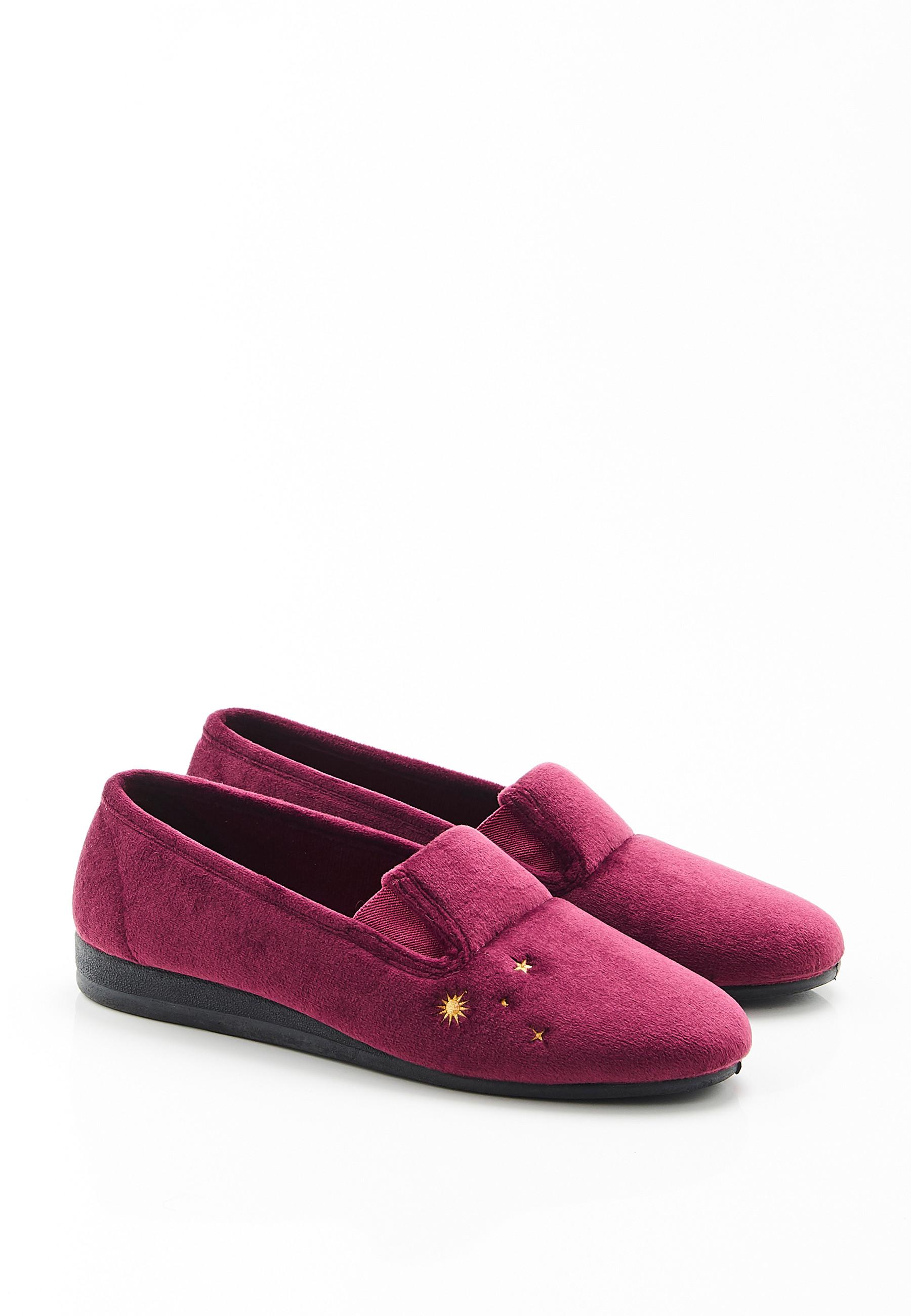 Image of Bestickte Ballerinas In Samtoptik Damen Rot 38