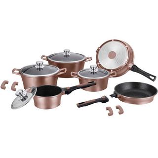 Royalty Line Set da Cucina 6 Pezzi con Rivestimento in Marmo e Utensili - Rame  