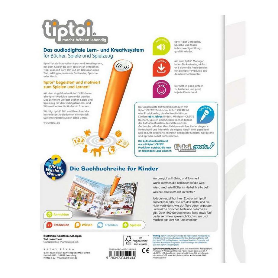 tiptoi® Wieso? Weshalb? Warum? Unsere Jahreszeiten Friese, Inka; Schargan, Constanze (Illustrationen) Couverture rigide 