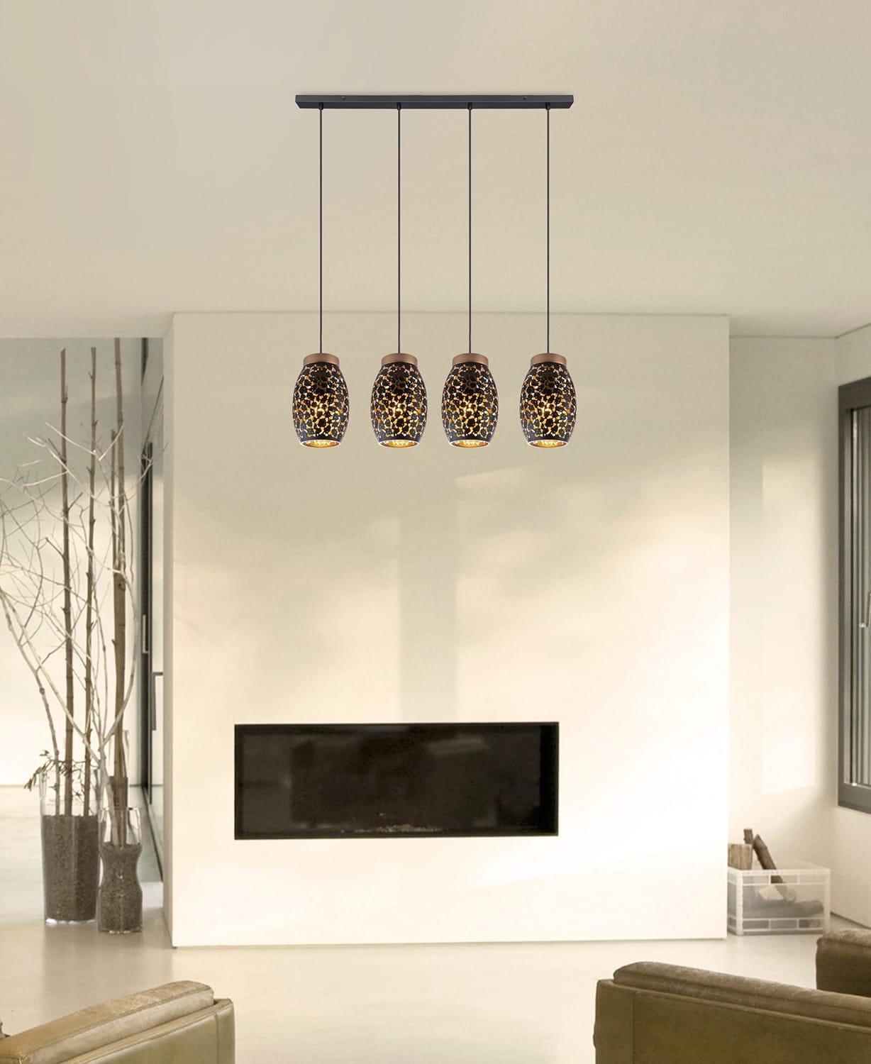 Image of Hängeleuchte Narri Metall goldfarben 4xE27 Hängeleuchte Narri Metall goldfarben 4xE27