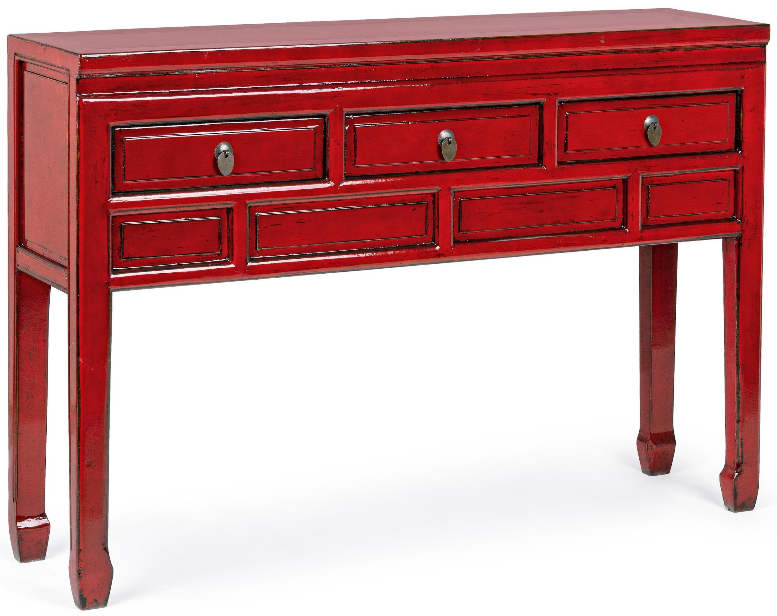 mutoni Console rouge Jinan à 3 tiroirs  