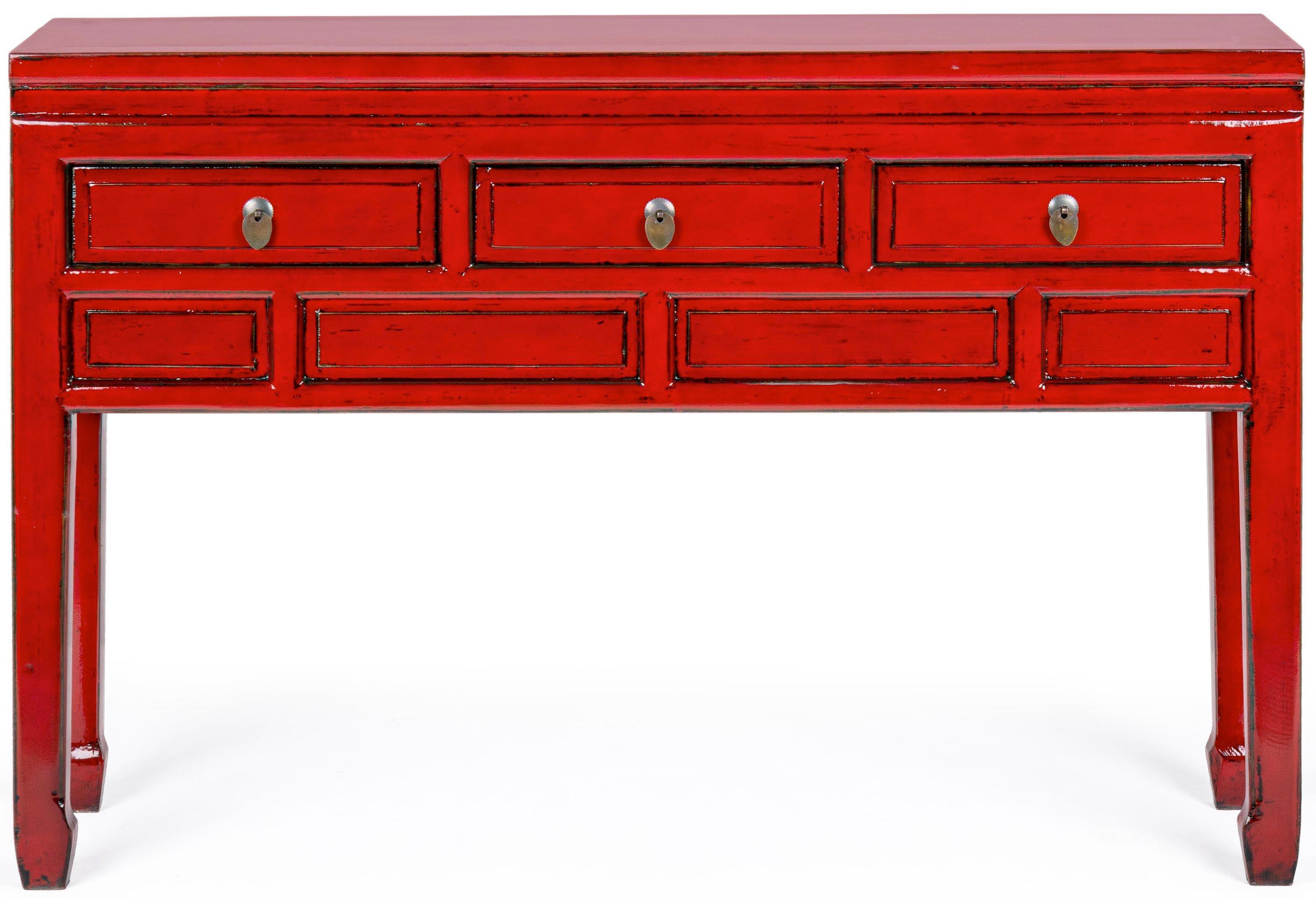 mutoni Console rouge Jinan à 3 tiroirs  