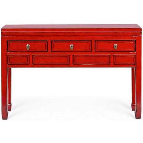 mutoni Console rouge Jinan à 3 tiroirs  