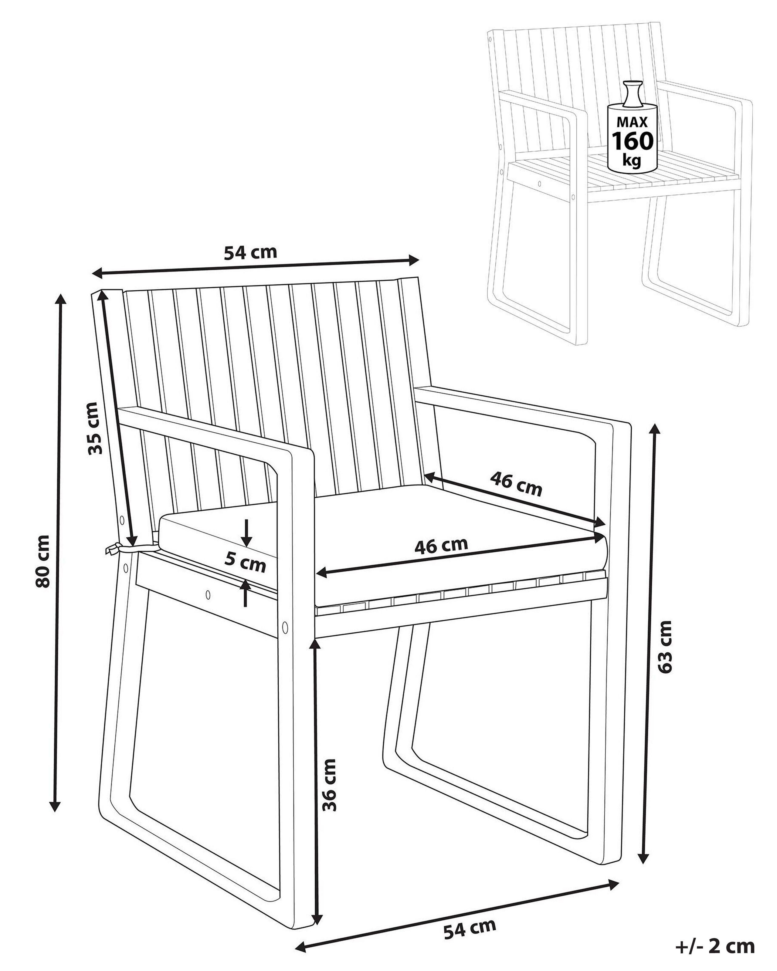 Beliani Chaise de jardin en Acacia Traditionnel SASSARI  