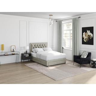 Vente-unique Letto con cassetti Tessuto Velluto Champagne LEOPOLD  