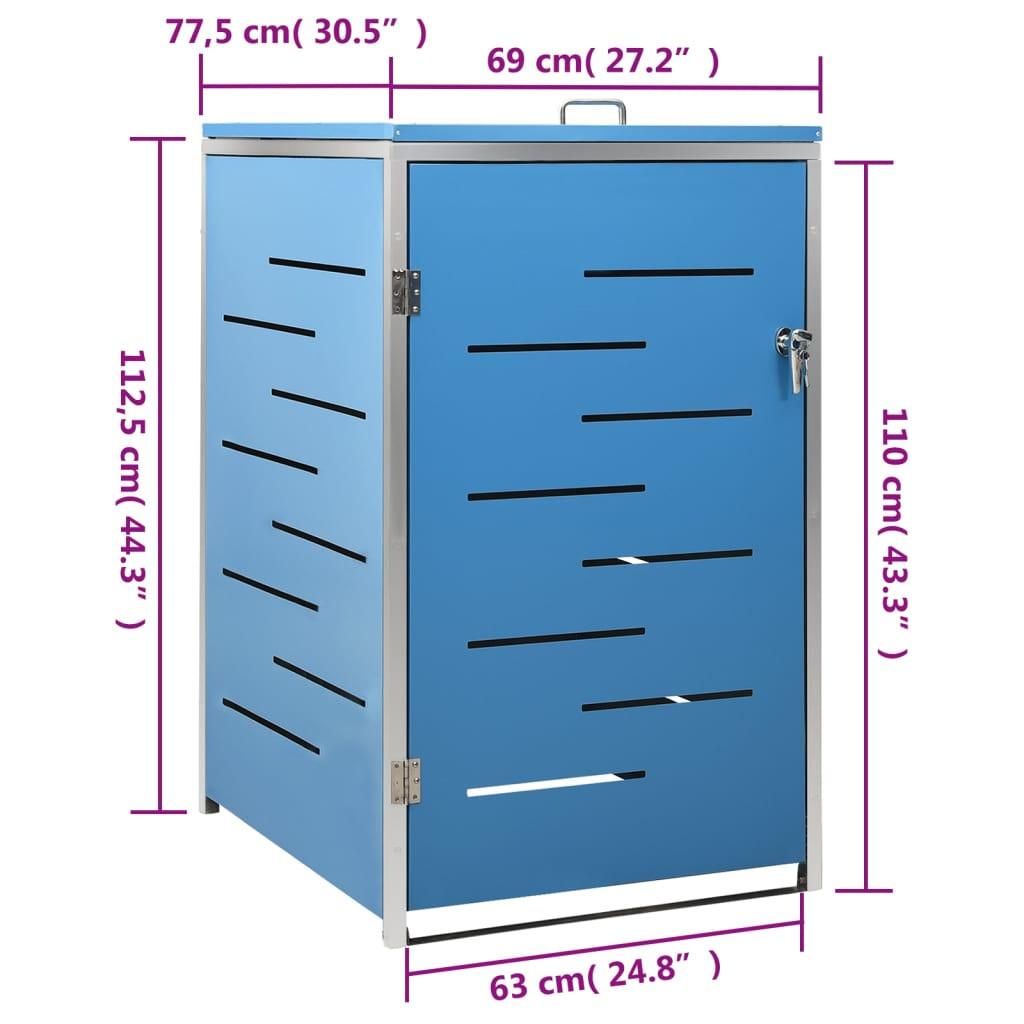 VidaXL Abri à poubelles à roulettes acier inoxydable  