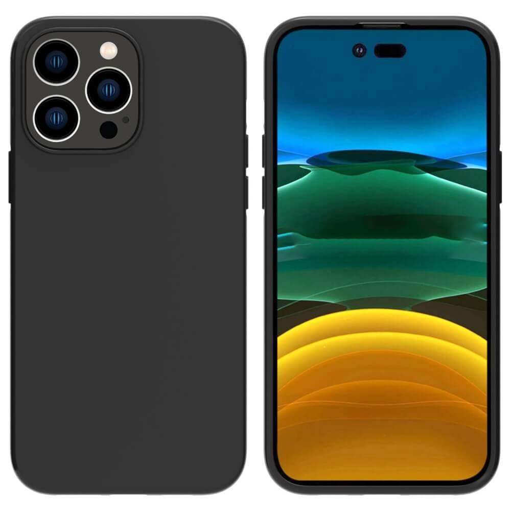 Cover-Discount  iPhone 14 Pro Max - Housse en caoutchouc silicone noir mat 