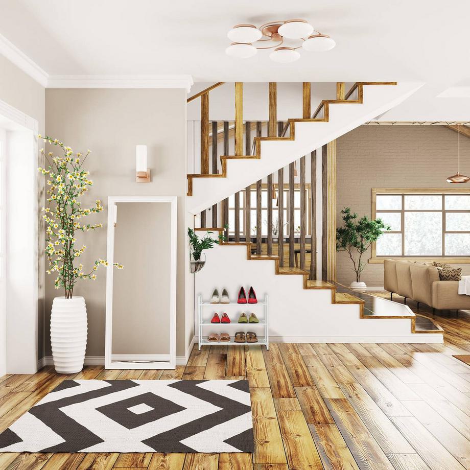 B2X Étagère à chaussures en métal blanc  