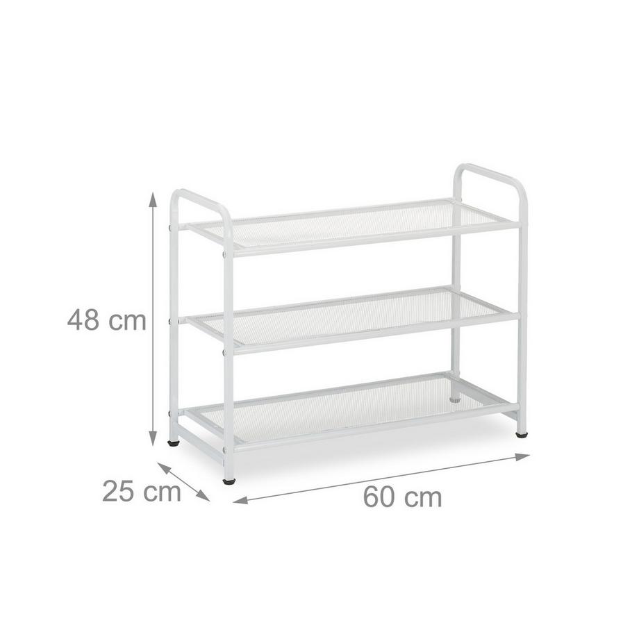 B2X Étagère à chaussures en métal blanc  