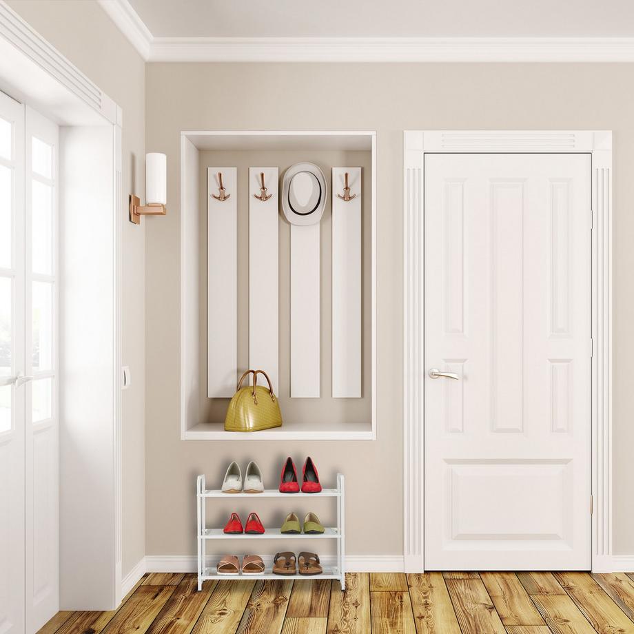 B2X Étagère à chaussures en métal blanc  