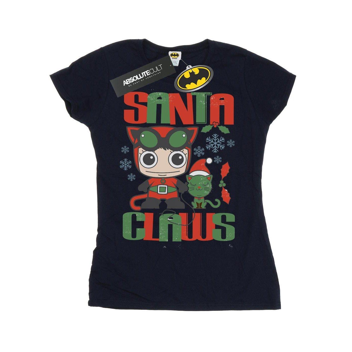 Image of Chibi Catwoman Santa Claws Tshirt Damen Marine L