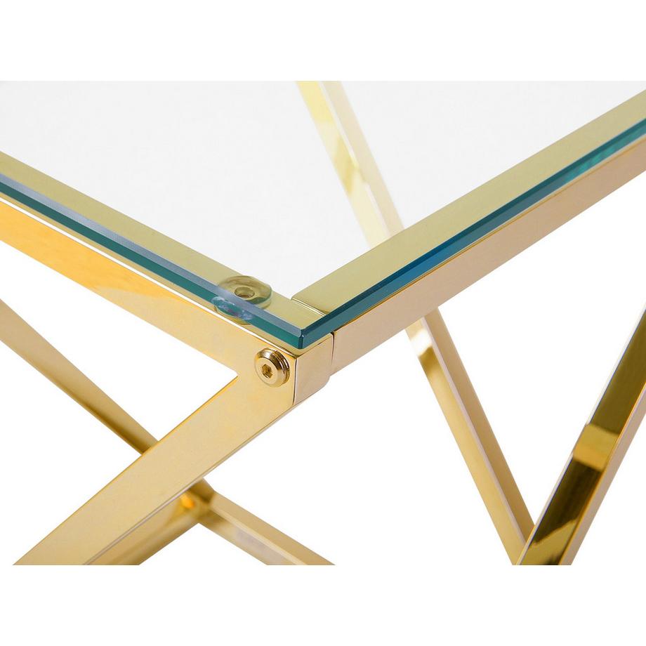 Beliani Beistelltisch aus Glas Glamourös BEVERLY  