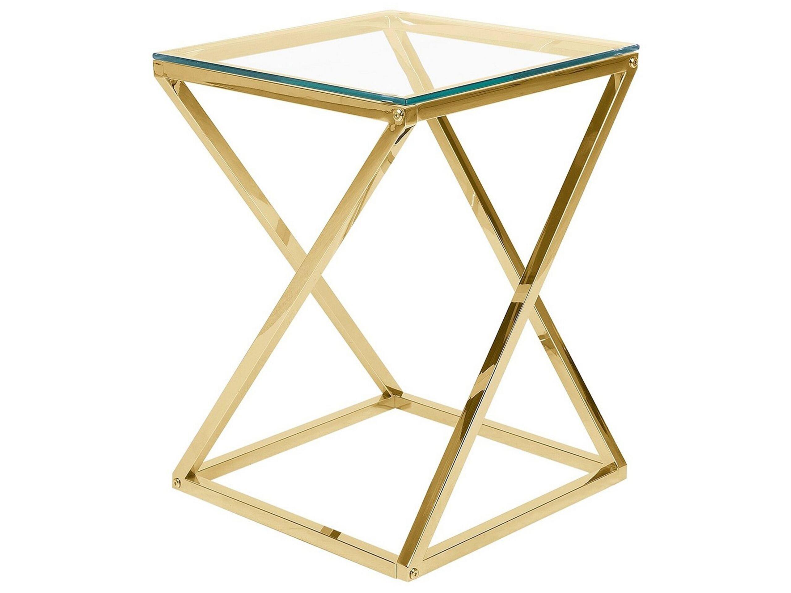 Beliani Table d'appoint en Verre Glamour BEVERLY  