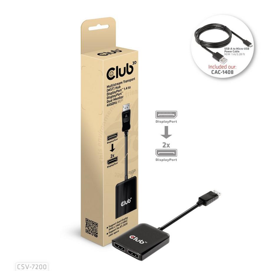 CLUB 3D  Adapter CSV-7220 DisplayPort - DisplayPort/HDMI 
