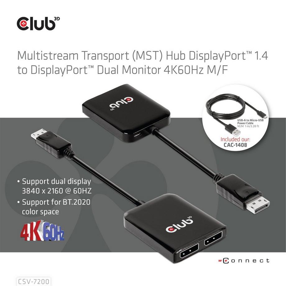 CLUB 3D  Adapter CSV-7220 DisplayPort - DisplayPort/HDMI 