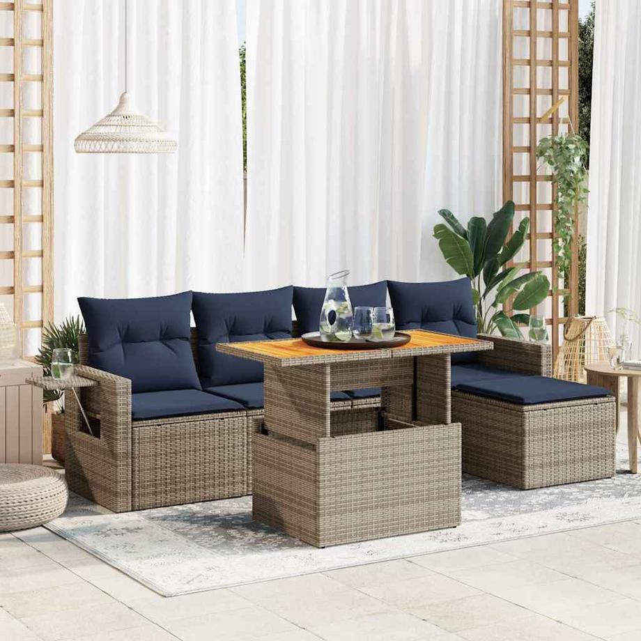 VidaXL set di divani da giardino Polirattan  