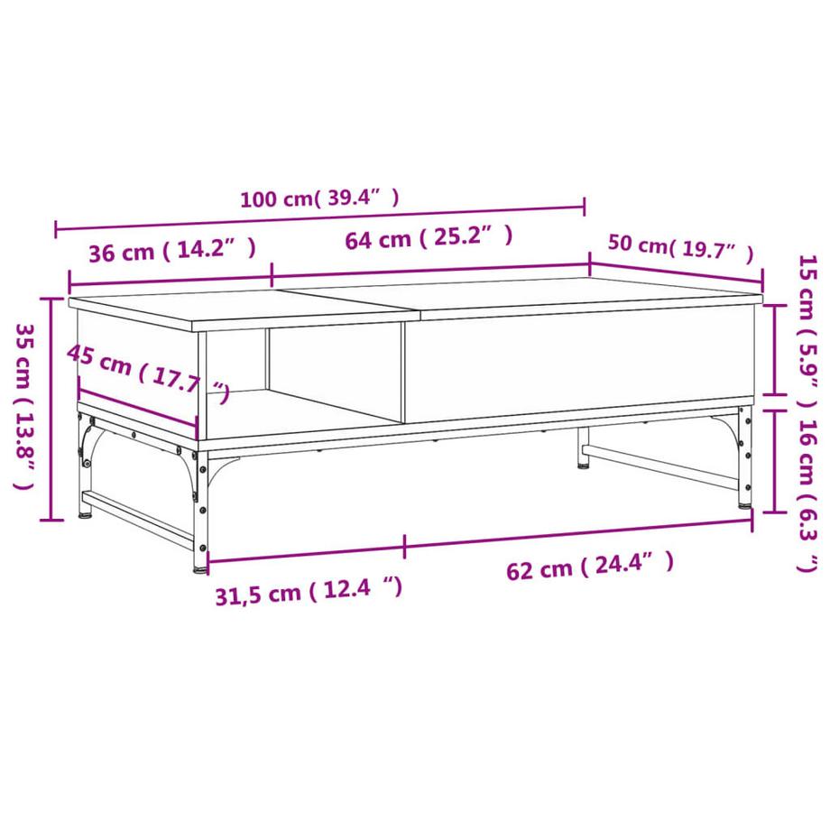 VidaXL Couchtisch metall  