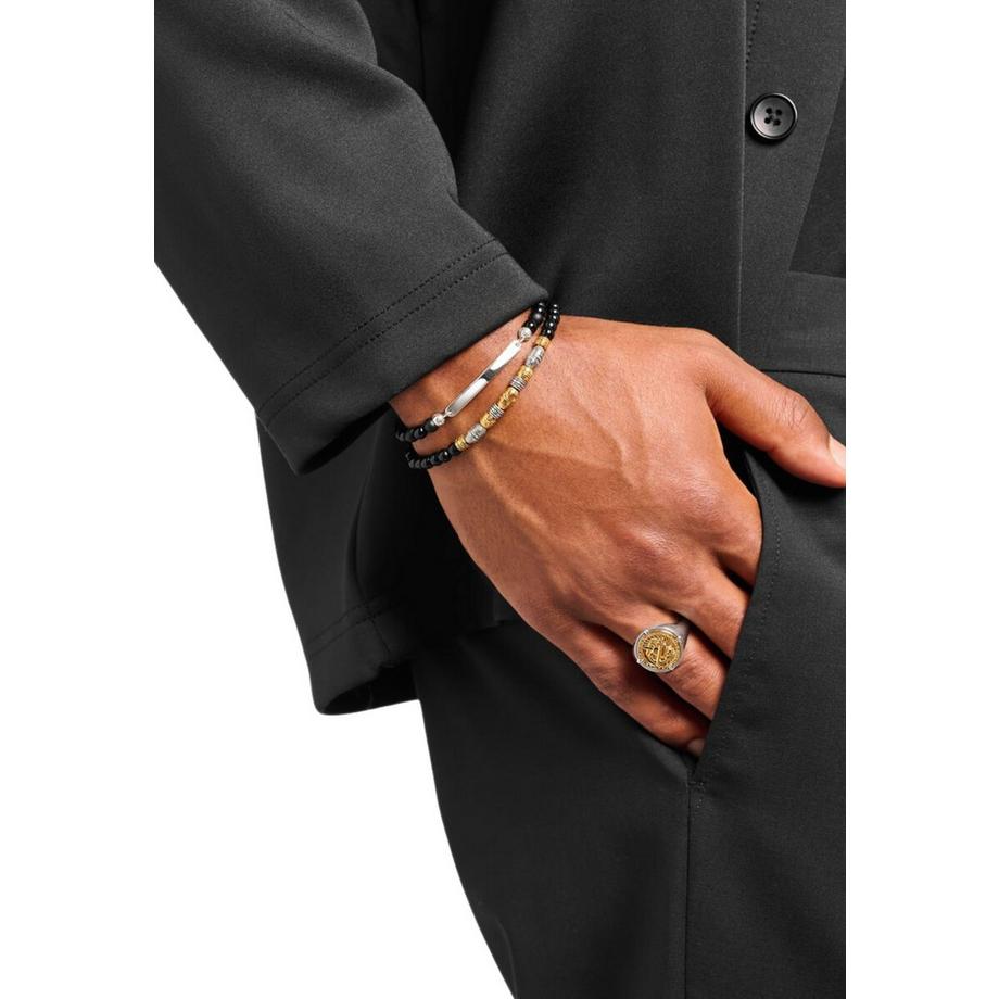 Thomas Sabo  Gravierbares Armband mit ObsidianPerlen 