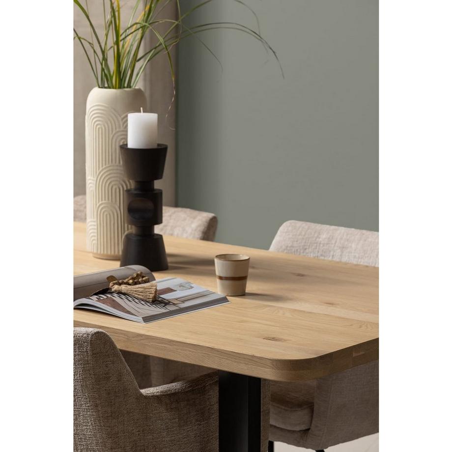 mutoni Piano tavolo Tablo Rovere naturale Curvato 200x90  