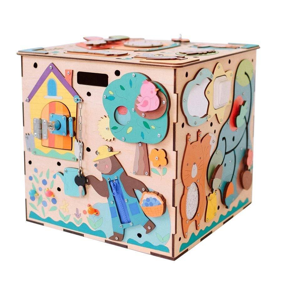 Montessori  Jouets de motricité, maison active pour jeunes enfants, Busyhouse avec éclairage, cadeau de Noël - Habitants de la forêt 