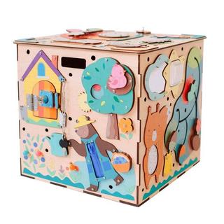 Montessori  Jouets de motricité, maison active pour jeunes enfants, Busyhouse avec éclairage, cadeau de Noël - Habitants de la forêt 