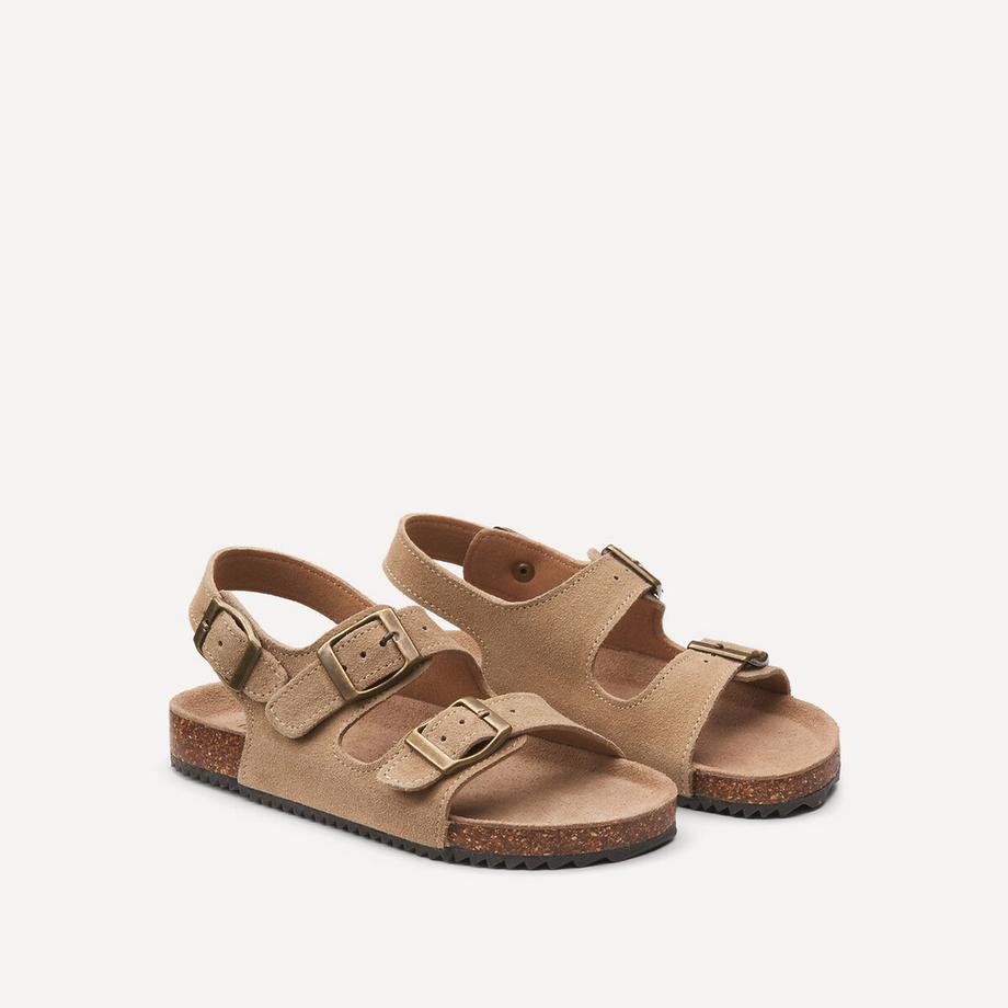 Sandales double bride en cuir