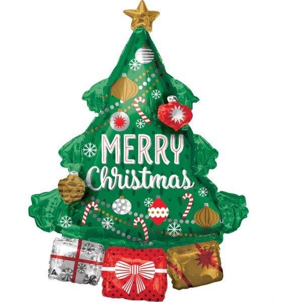 Image of Weihnachtsbaum Folienballon auf Ständer