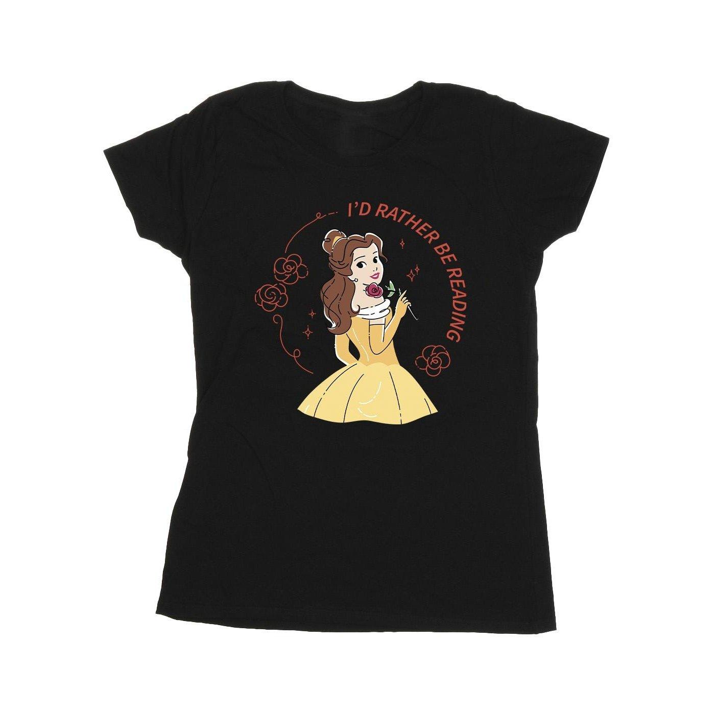 Image of Beauty And The Beast I'd Rather Be Reading Tshirt Damen Schwarz XL