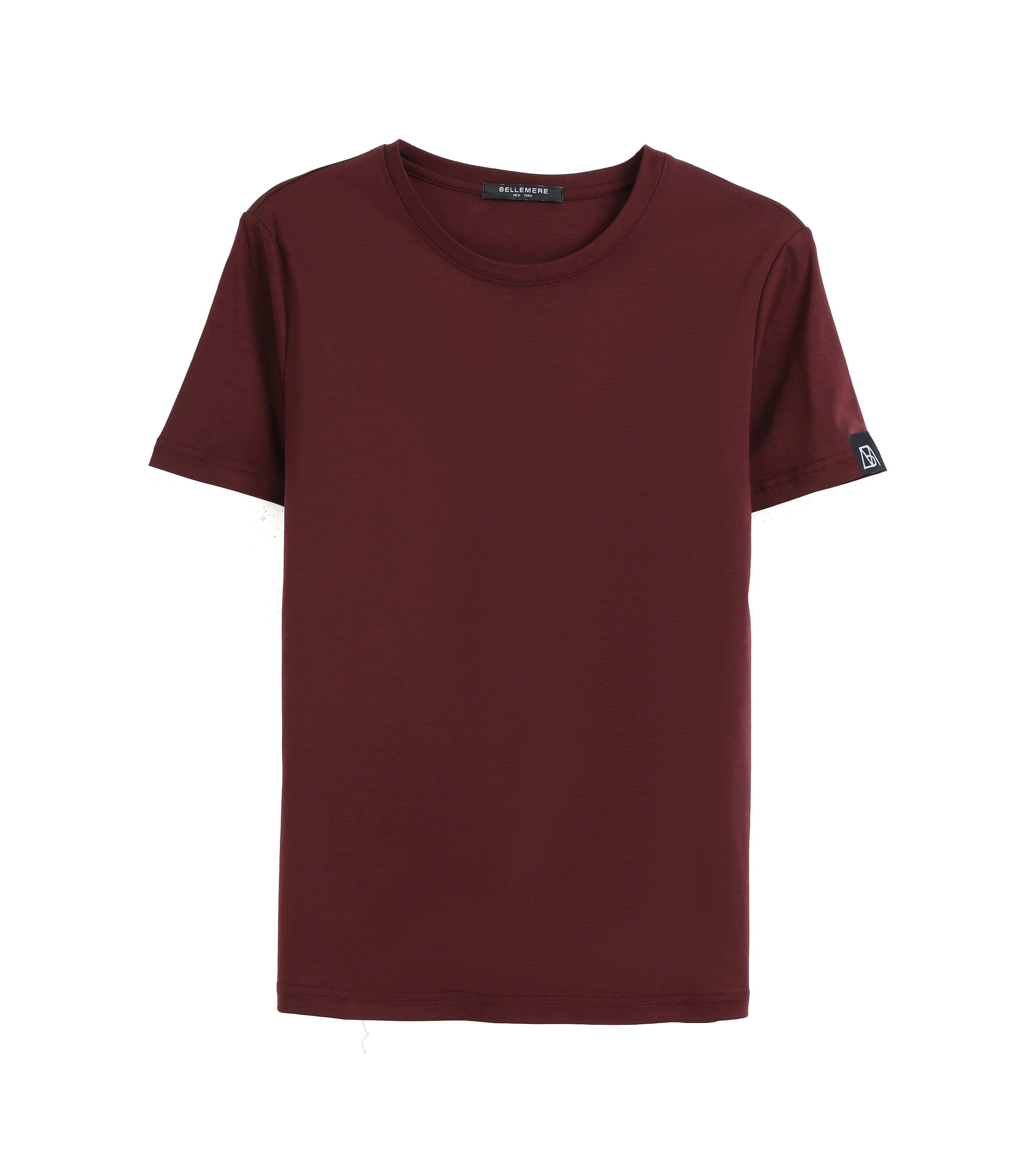 Image of Grand T-shirt Aus Baumwolle Mit Rundhalsausschnitt, 160 G Damen Weinrot S