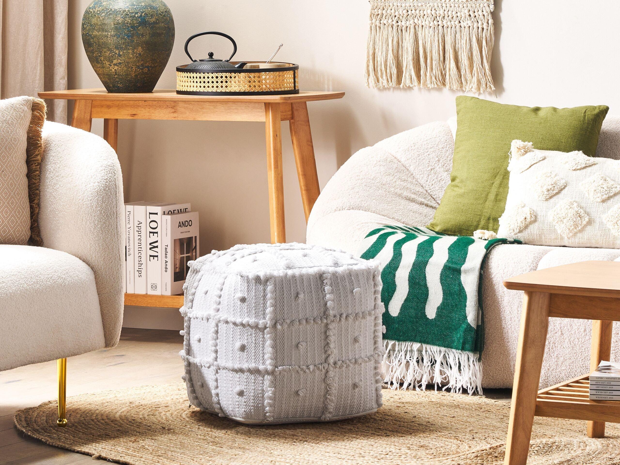 Beliani Pouf en Coton Boho HARNAI  