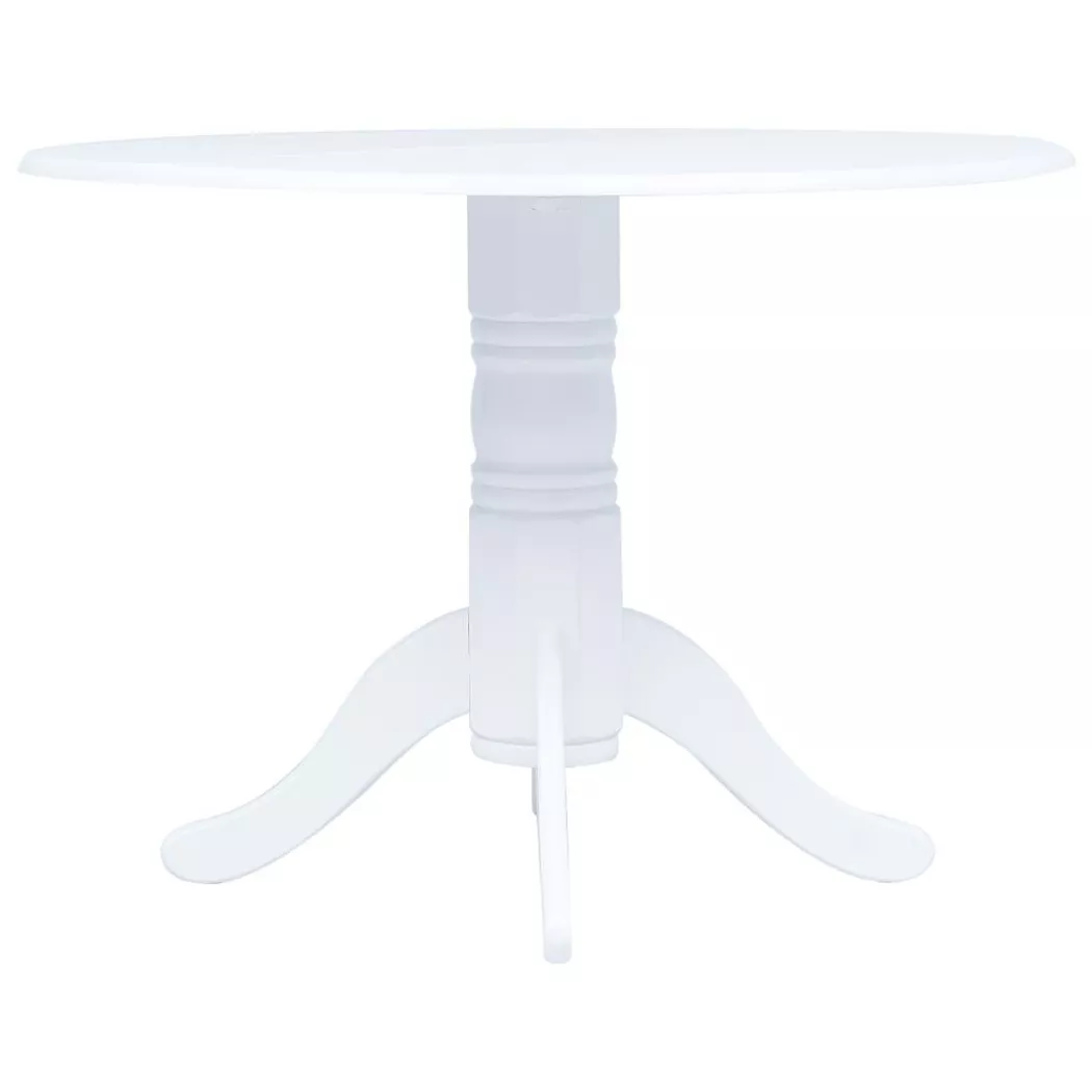 Table à manger Blanc 106 cm Bois d hévéa massif