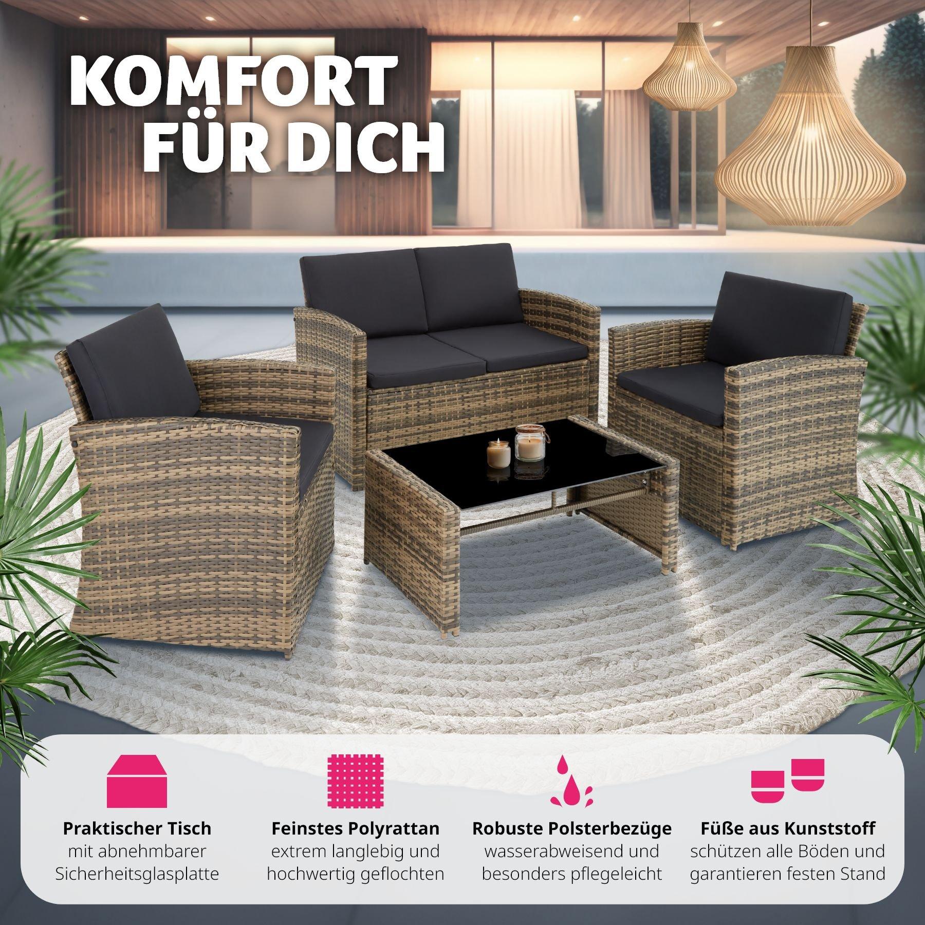 Tectake Rattan Lounge Lucca  