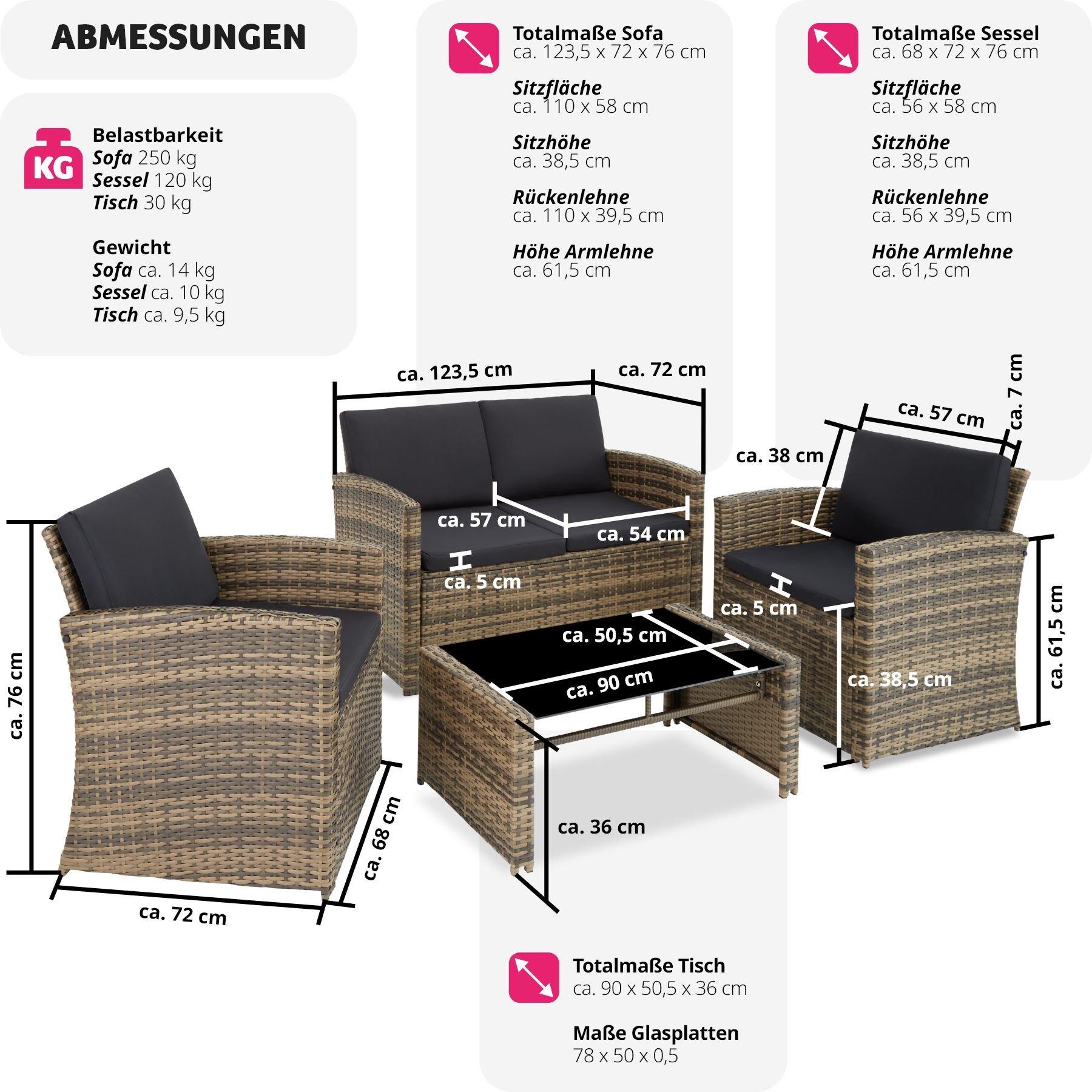 Tectake Rattan Lounge Lucca  