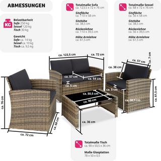 Tectake Rattan Lounge Lucca  