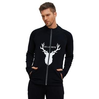 Bellemere New York  Bellemere Veste unisexe à fermeture éclair en mérinos Deer Design 