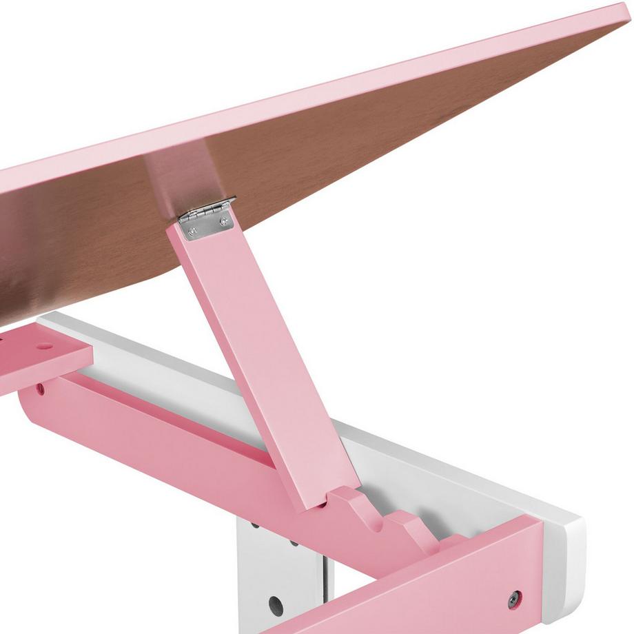 Tectake Bureau réglable en hauteur et inclinable  avec caisson roulant à 6 tiroirs  