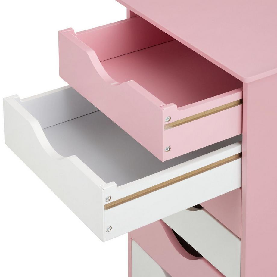Tectake Bureau réglable en hauteur et inclinable  avec caisson roulant à 6 tiroirs  