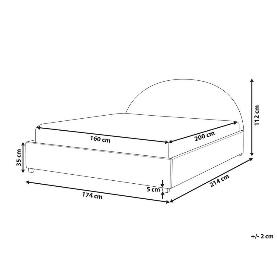 Beliani Letto en Tessuto Retrò VAUCLUSE  