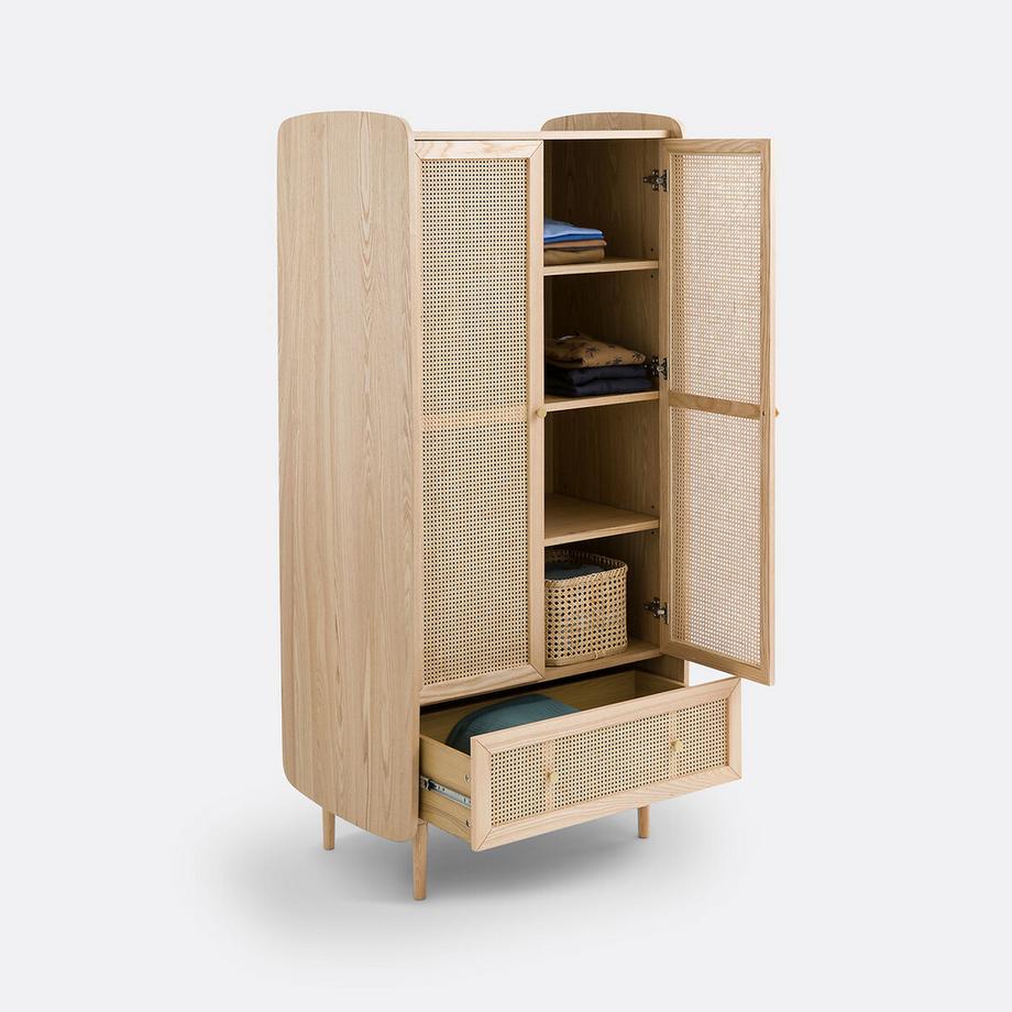 La Redoute Intérieurs Kinderschrank Tempa mit Rattangeflecht  