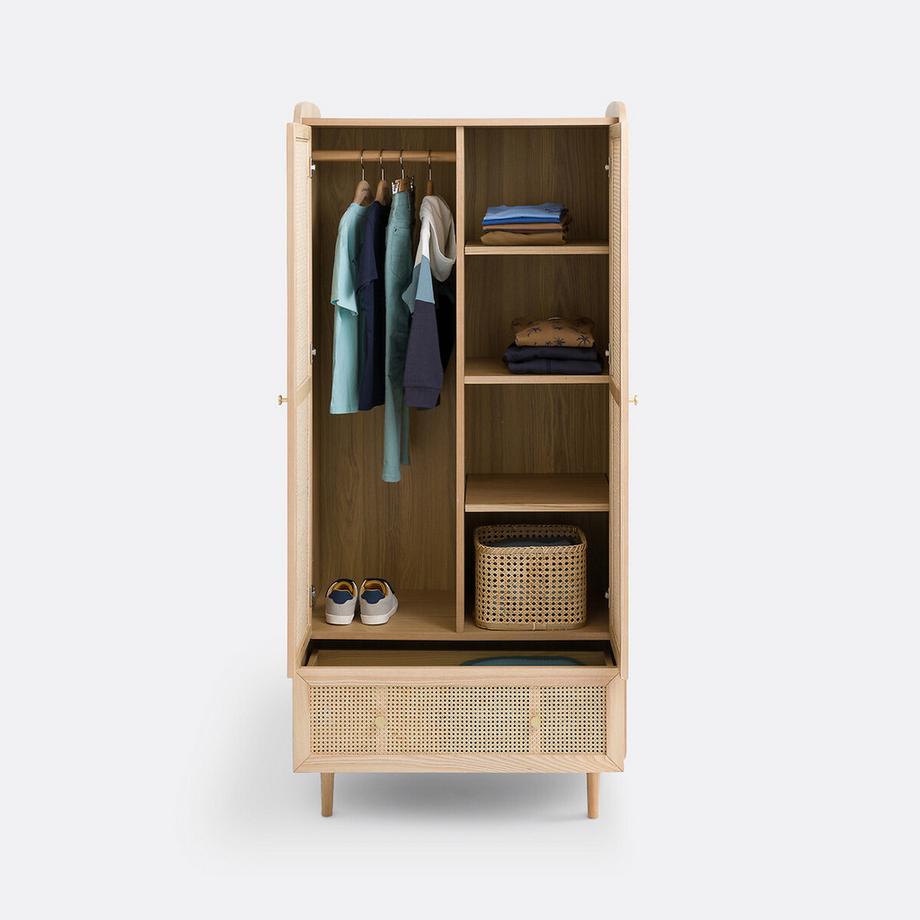 La Redoute Intérieurs Kinderschrank Tempa mit Rattangeflecht  
