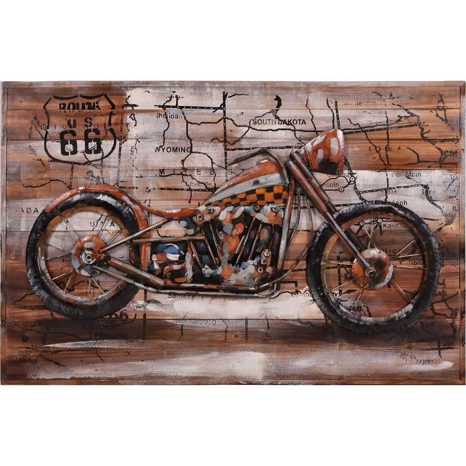Tableau métallique 3D moto Visionik 120x80
