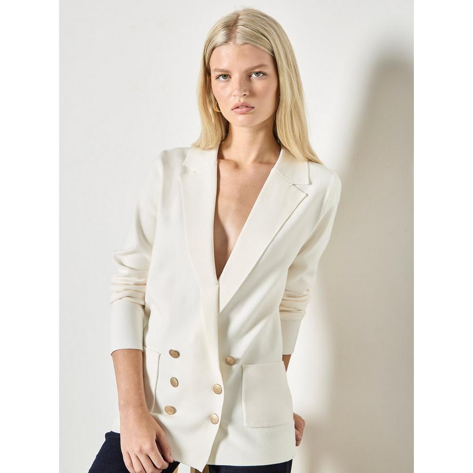 Blazer en maille côtelée