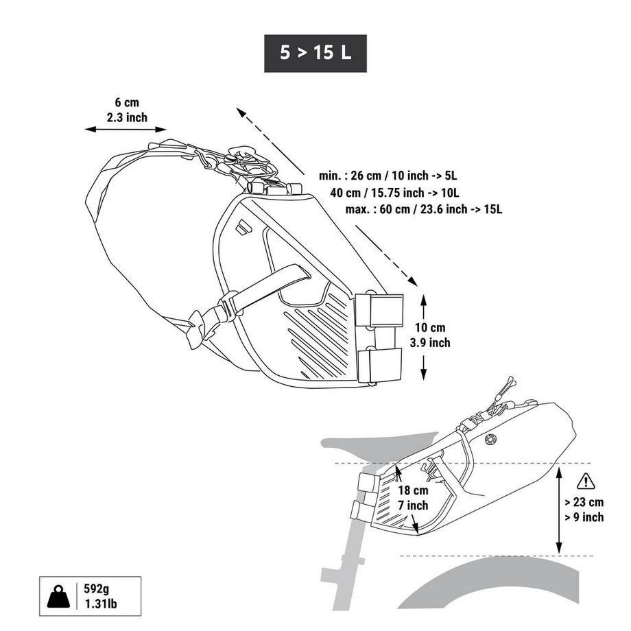ROCKRIDER  Sacoche de selle bikepacking 