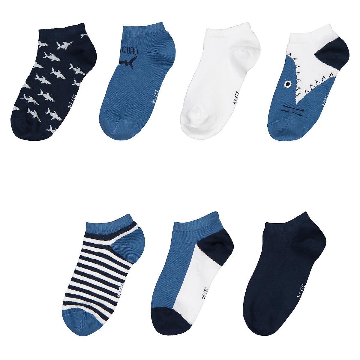 Image of 7 Paar Kurzsocken Unisex Blau 27-30