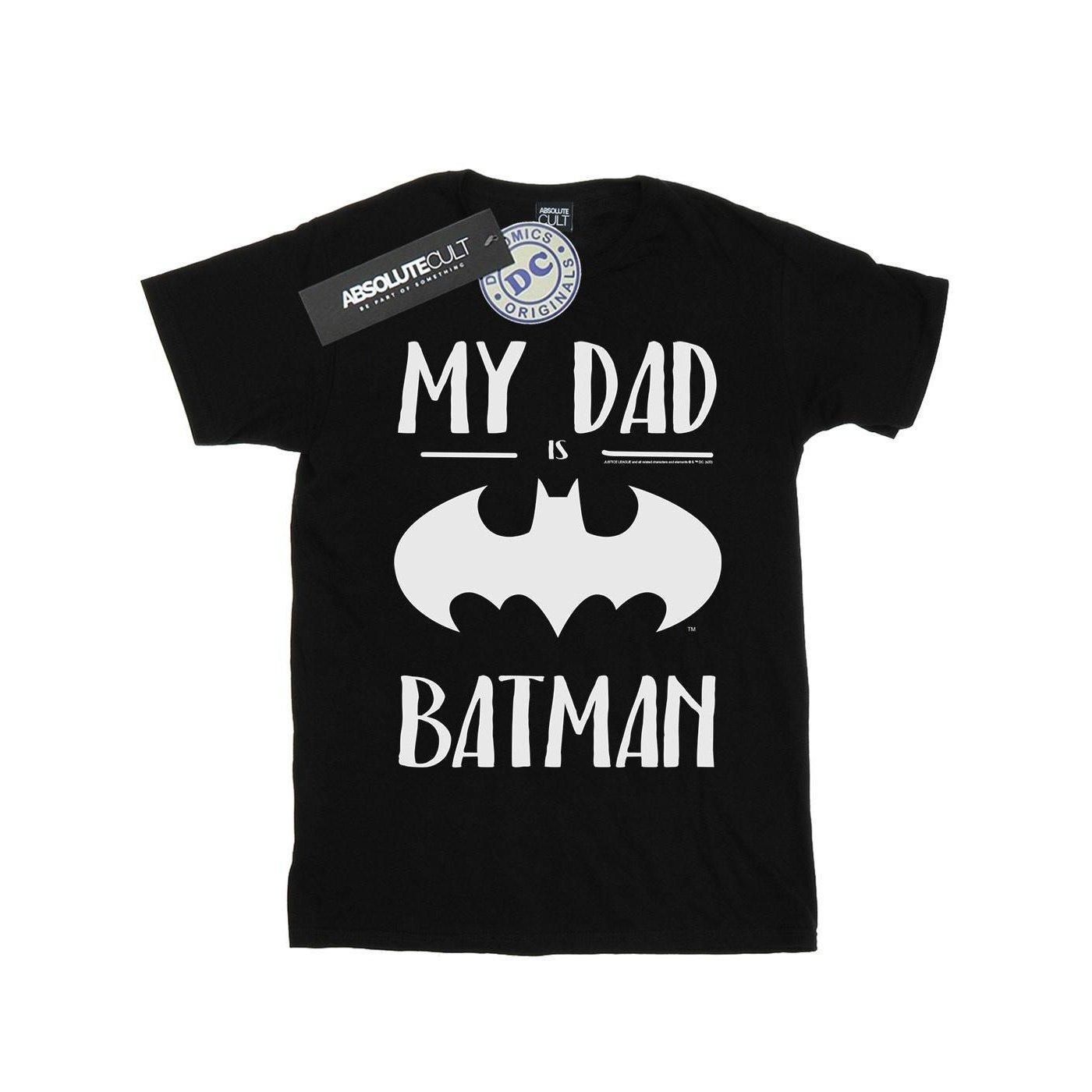 Image of Batman My Dad Is Batman Tshirt Mädchen Schwarz 116